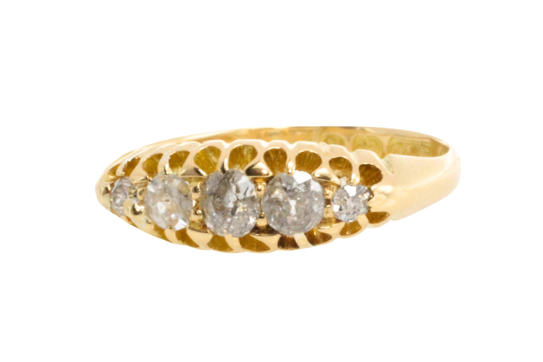 Victorian five stone diamond ring from 1898-Antique rings-The Antique Ring Shop