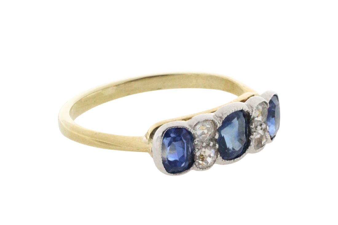 Edwardian period sapphire and diamond ring-Antique rings-The Antique Ring Shop