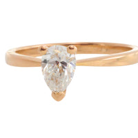 Pear cut diamond solitaire ring in 18 carat gold-engagement rings-The Antique Ring Shop