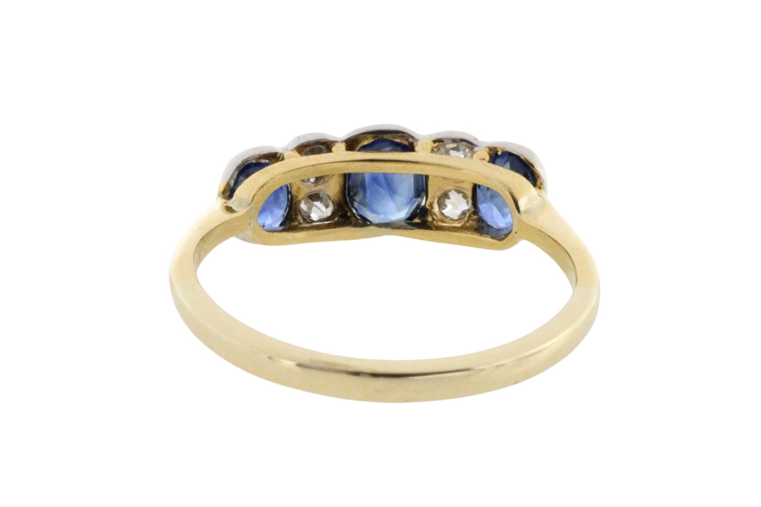Edwardian period sapphire and diamond ring-Antique rings-The Antique Ring Shop