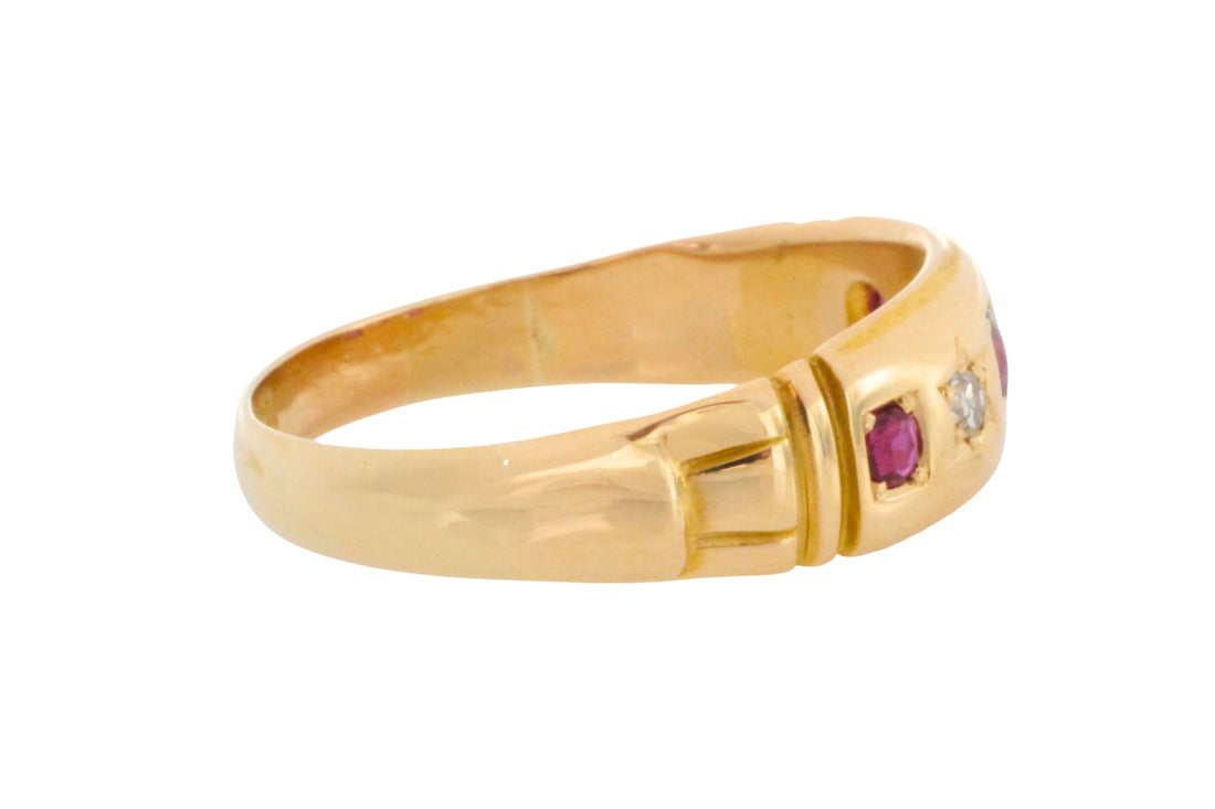 Victorian ruby and diamond gypsy ring