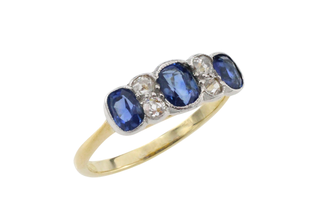 Edwardian period sapphire and diamond ring-Antique rings-The Antique Ring Shop