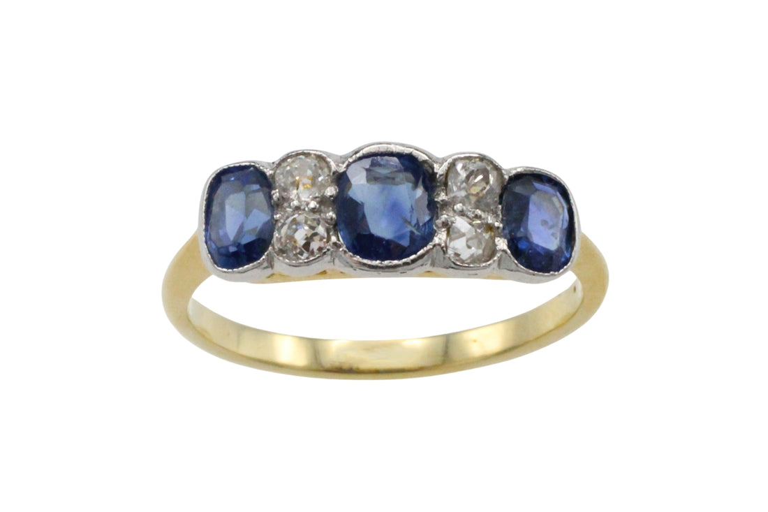 Edwardian period sapphire and diamond ring-Antique rings-The Antique Ring Shop