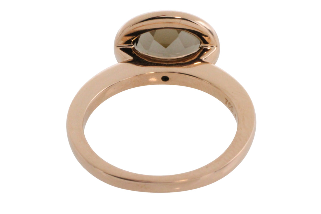 Smaoked quartz ring in 18 carat rose gold-Vintage Rings-The Antique Ring Shop