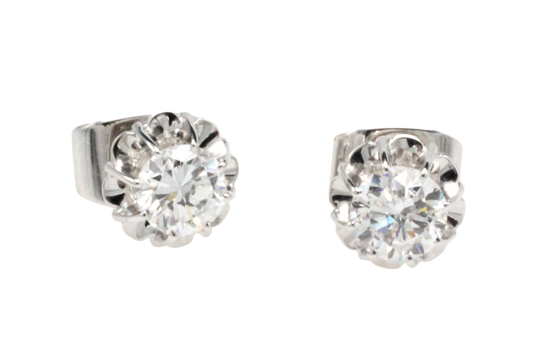 Vintage diamond studs in white gold