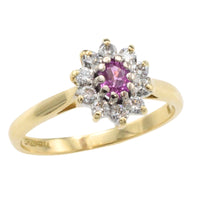 Vintage pink sapphire and diamond ring