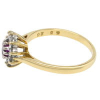 Vintage pink sapphire and diamond ring