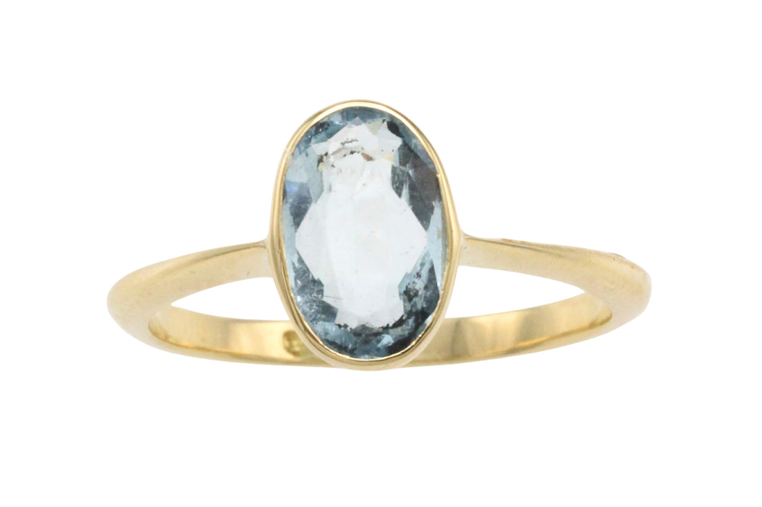 Edwardiaanse aquamarijn ring van 18 karaat goud