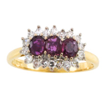 Vintage ruby and diamond ring in 18 carat gold-The Antique Ring Shop