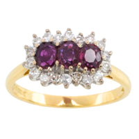 Vintage ruby and diamond ring in 18 carat gold-The Antique Ring Shop