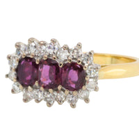 Vintage ruby and diamond ring in 18 carat gold-The Antique Ring Shop