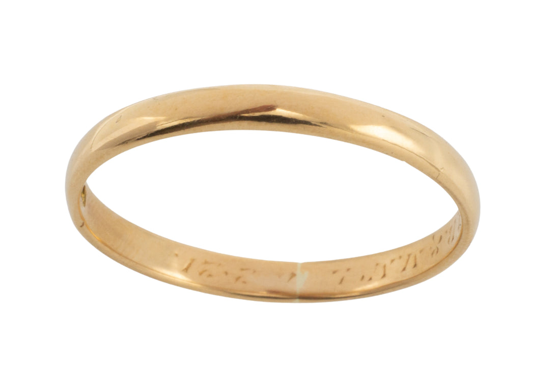 18 carat gold wedding band from 1920-wedding rings-The Antique Ring Shop