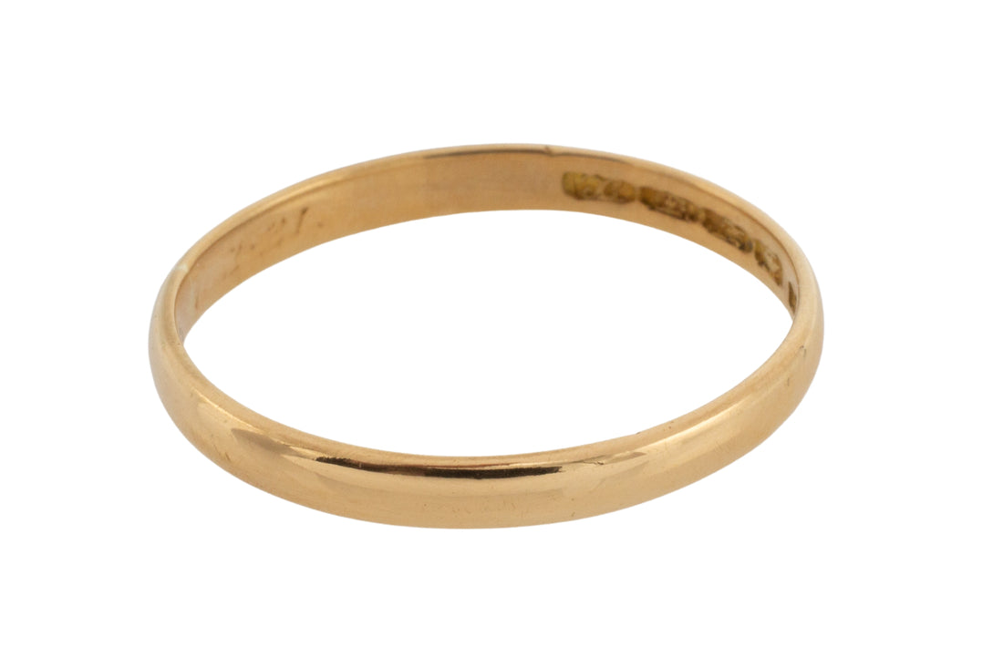 18 carat gold wedding band from 1920-wedding rings-The Antique Ring Shop