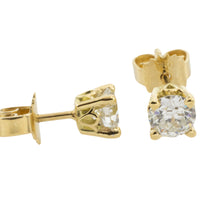 Old cut diamond studs in 18 carat gold-engagement rings-The Antique Ring Shop