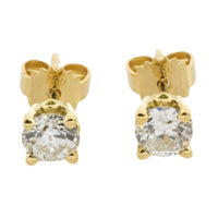 Old cut diamond studs in 18 carat gold-engagement rings-The Antique Ring Shop