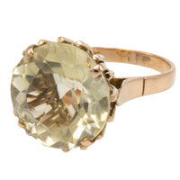 Lemon quartz ring in 14 carat gold-Vintage rings-The Antique Ring Shop