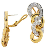 Diamond pendant earrings in 18 carat gold-Earrings-The Antique Ring Shop