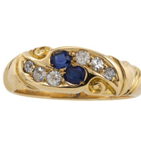 Victorian sapphire and diamond ring from 1896-Antique rings-The Antique Ring Shop