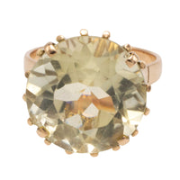 Lemon quartz ring in 14 carat gold-Vintage rings-The Antique Ring Shop