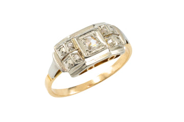 Rose diamond Art Deco ring in 14 carat gold-Antique rings-The Antique Ring Shop