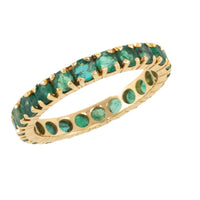 18 carat gold emerald eternity band-Vintage Rings-The Antique Ring Shop