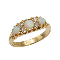 Opal and old cut diamond ring from 1896-Antique rings-The Antique Ring Shop