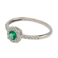 18 carat white gold ring with tourmaline and diamonds-engagement rings-The Antique Ring Shop