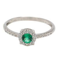 18 carat white gold ring with tourmaline and diamonds-engagement rings-The Antique Ring Shop