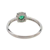 18 carat white gold ring with tourmaline and diamonds-engagement rings-The Antique Ring Shop