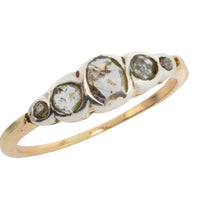 Rose diamond ring in silver and gold-Antique rings-The Antique Ring Shop