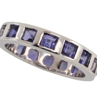 White gold tanzanite band-wedding rings-The Antique Ring Shop