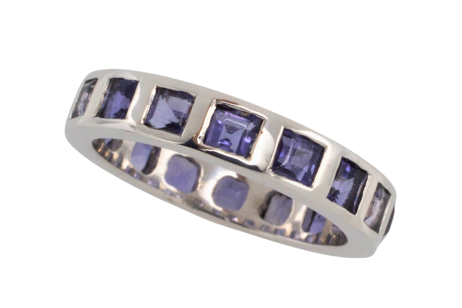 White gold tanzanite band-wedding rings-The Antique Ring Shop