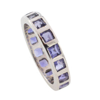 White gold tanzanite band-wedding rings-The Antique Ring Shop