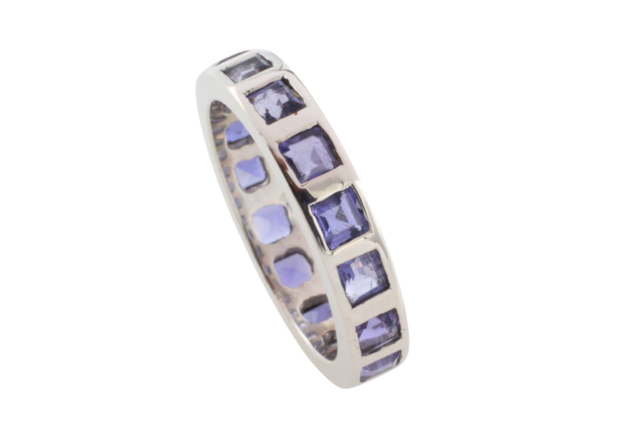 White gold tanzanite band-wedding rings-The Antique Ring Shop