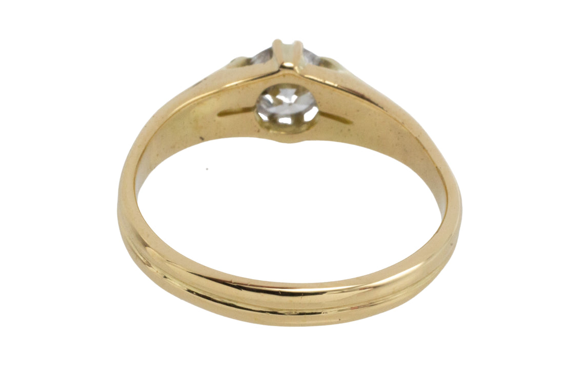 Old mine cut diamond solitaire ring-Antique rings-The Antique Ring Shop