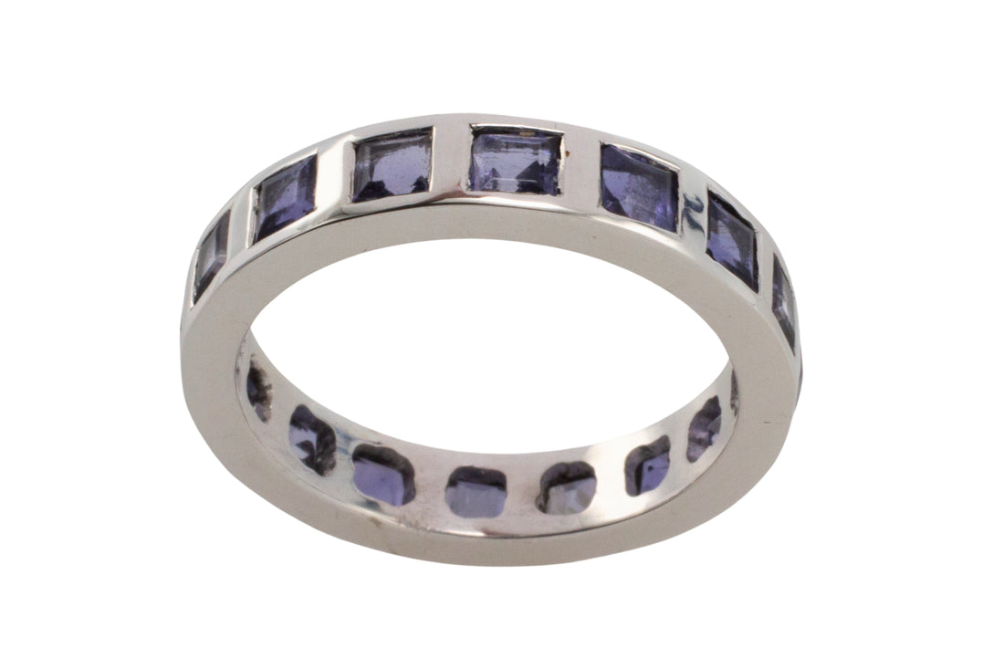 White gold tanzanite band-wedding rings-The Antique Ring Shop