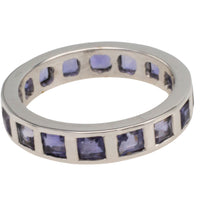 White gold tanzanite band-wedding rings-The Antique Ring Shop