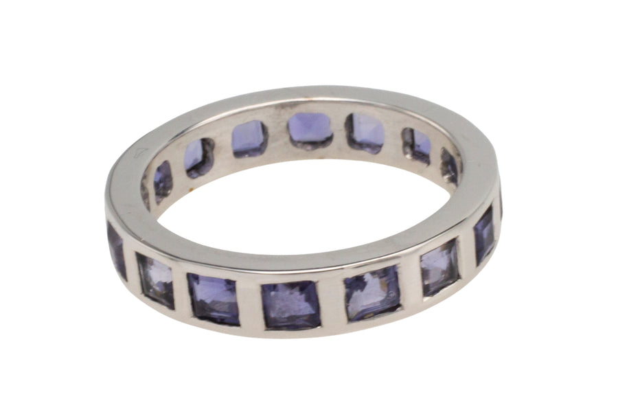 White gold tanzanite band-wedding rings-The Antique Ring Shop