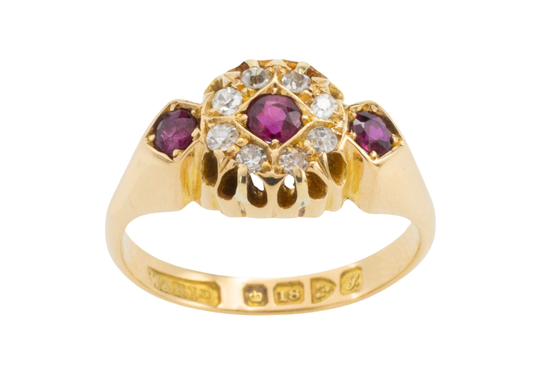 Edwardian ruby and diamond ring from 1907-Antique rings-The Antique Ring Shop