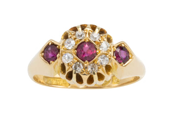 Edwardian ruby and diamond ring from 1907-Antique rings-The Antique Ring Shop