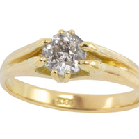 Old mine cut diamond solitaire ring-Antique rings-The Antique Ring Shop