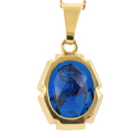 Aries zodiac pendant and chain-Pendants-The Antique Ring Shop