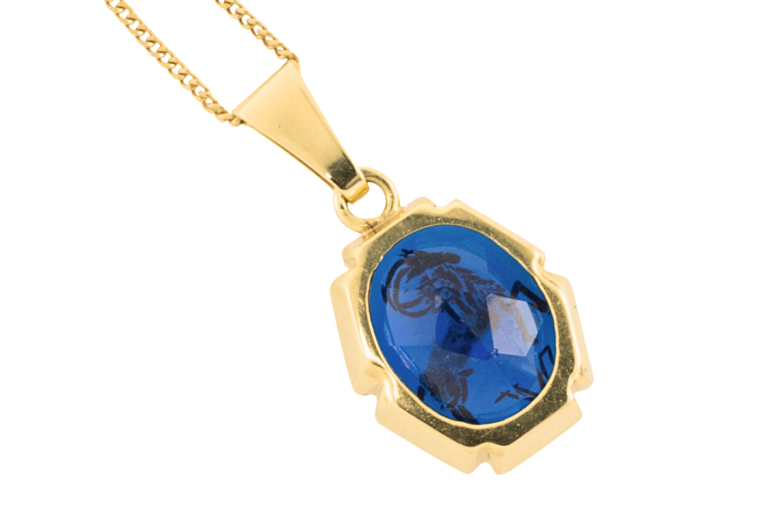 Aries zodiac pendant and chain-Pendants-The Antique Ring Shop