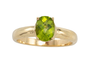 Peridot ring in 14 carat gold-Vintage Rings-The Antique Ring Shop