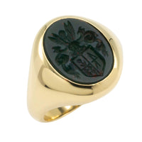 Vintage signet ring with bloodstone intaglio-gents rings-The Antique Ring Shop