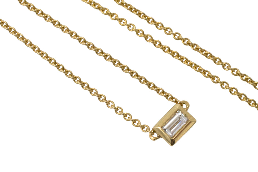 Baguette cut diamond pendant