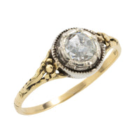 Rose diamond solitaire ring in silver and gold-Antique rings-The Antique Ring Shop