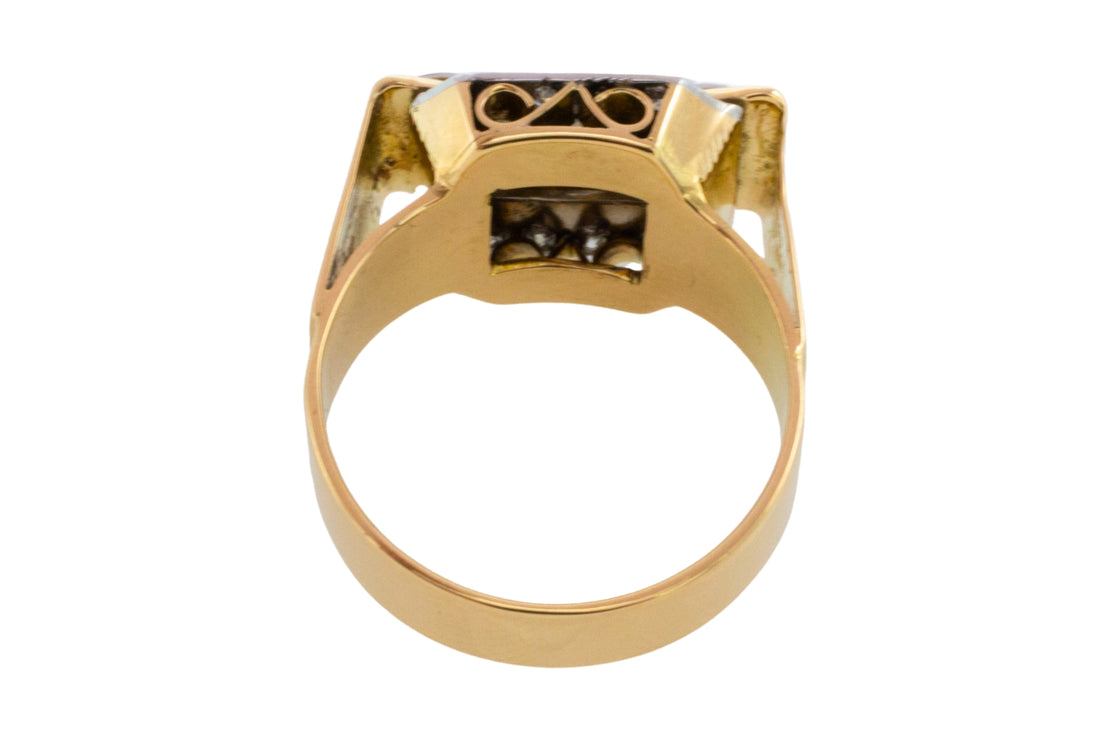 Vinateg Art Deco diamond ring in 18 carat gold-Vintage Rings-The Antique Ring Shop