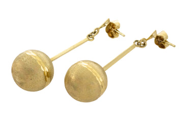 Pendant sphere earrings in 14 carat gold-Earrings-The Antique Ring Shop