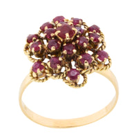 Ruby cluster ring in 18 carat gold-Vintage Rings-The Antique Ring Shop